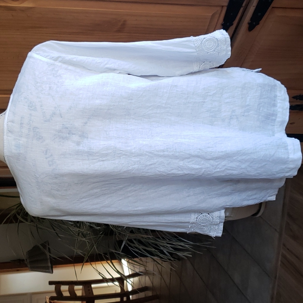 Sigrid Olsen 100 % Linen Top - image 3